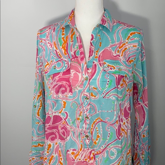 Lilly Pulitzer beach shirt dress/tunic - Picture 4 of 8